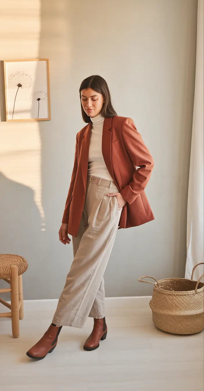 Work-fall-business-casual-outfits-ideas-2025-Terracotta-Elegance-for-Soft-Power-Days