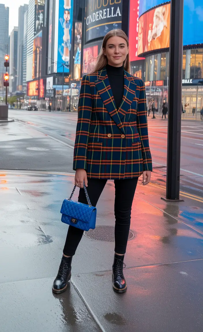 fall business casual outfits ideas 2025+Power Plaid, Reinvented