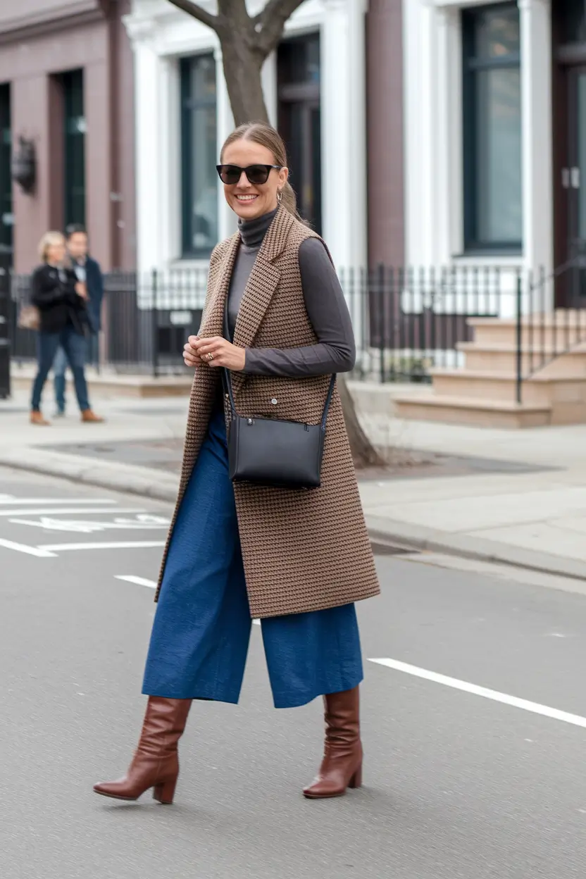 fall business casual outfits ideas 2025+Retro Layers with a Modern Kick