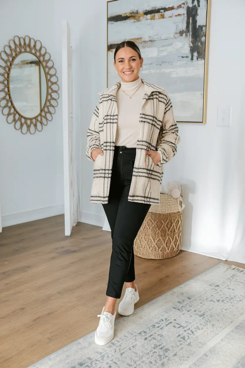 mom outfits for fall 2025 Cozy Neutrals with a Touch of Modern Prep