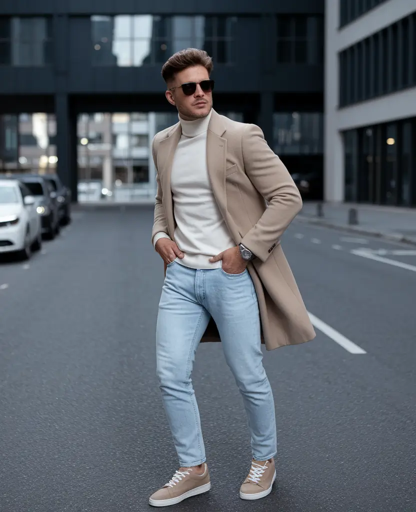 fall business casual outfit men Modern Cream Layers for Lighter Moods