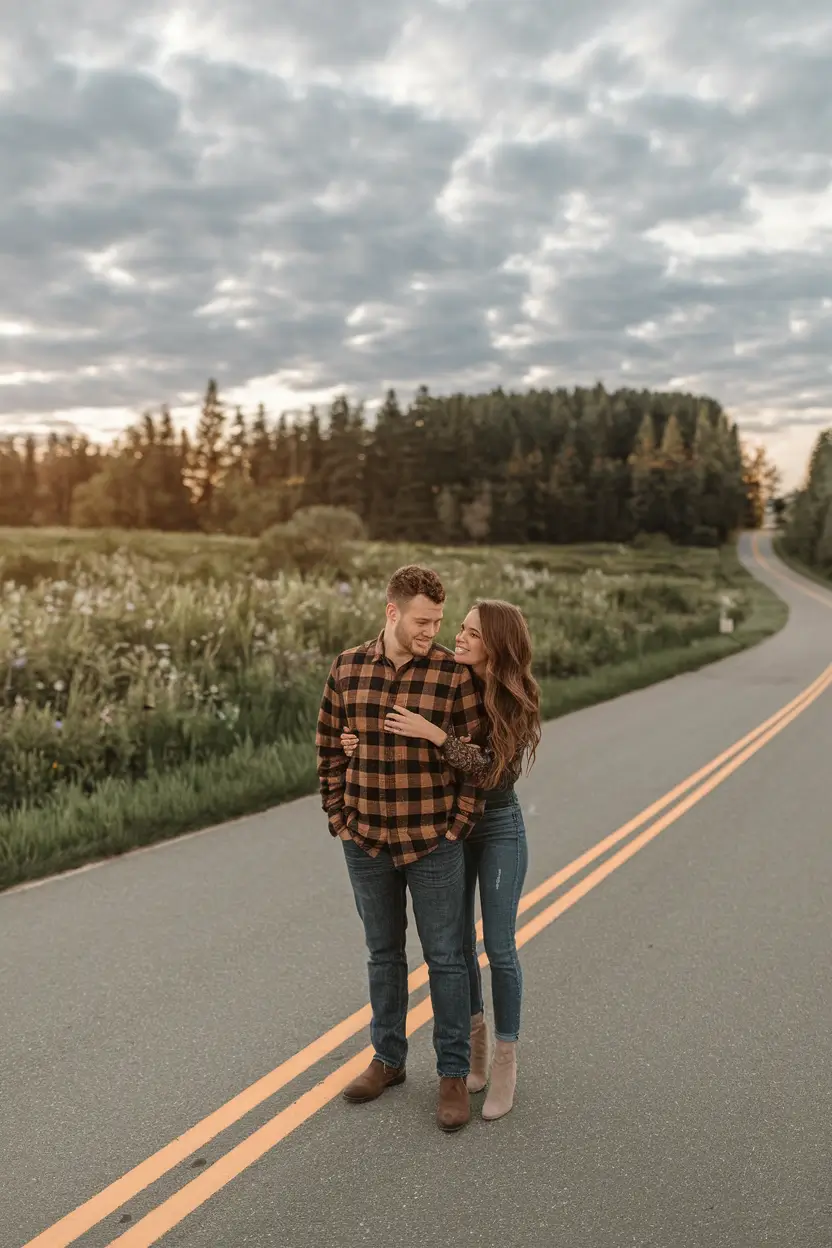fall family pictures outfits 2025 Rustic Romance in Plaid and Denim