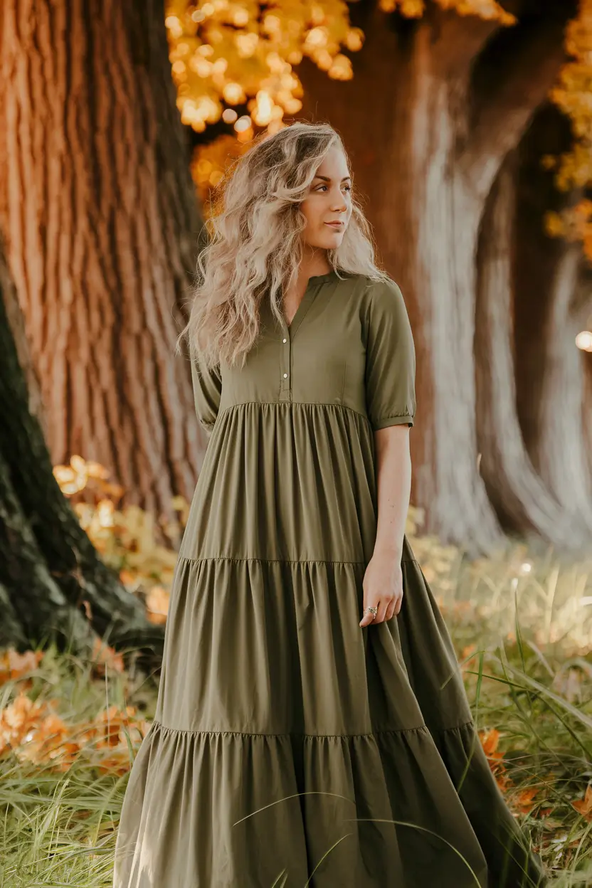 fall family pictures outfits 2025 Olive Green Dreams with Vintage Flair