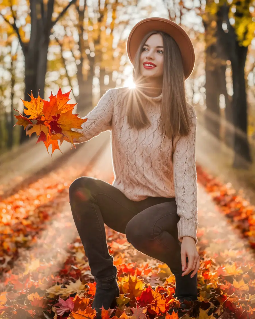 fall family pictures outfits 2025 Golden Hour Glamour in Knit and Black Jeans