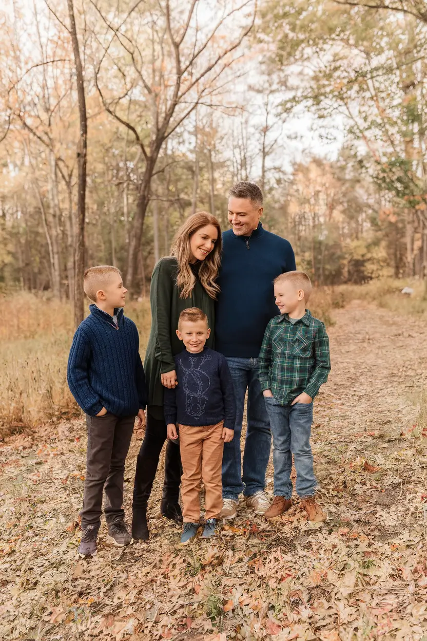 fall family pictures outfits 2025 Classic Coordination with a Forest Twist