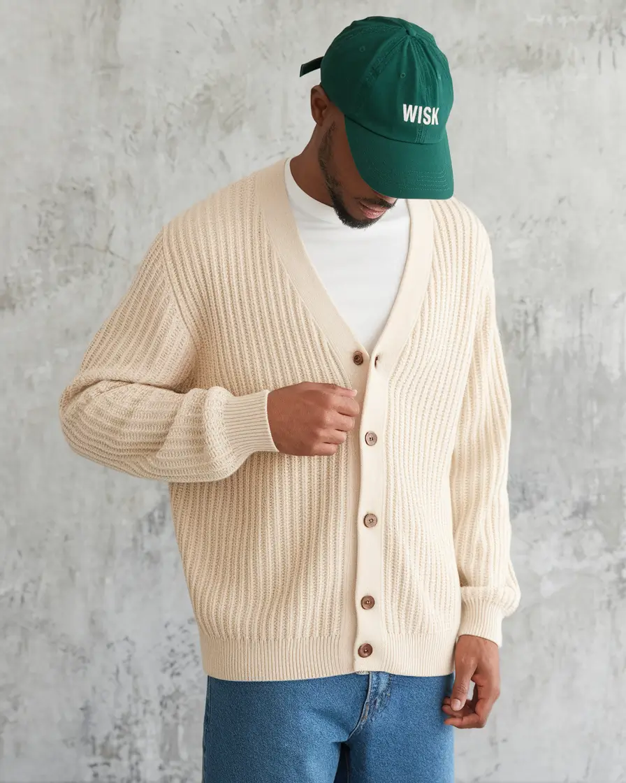 fall outfits for men 2025 Cardigan Cool With a Twist