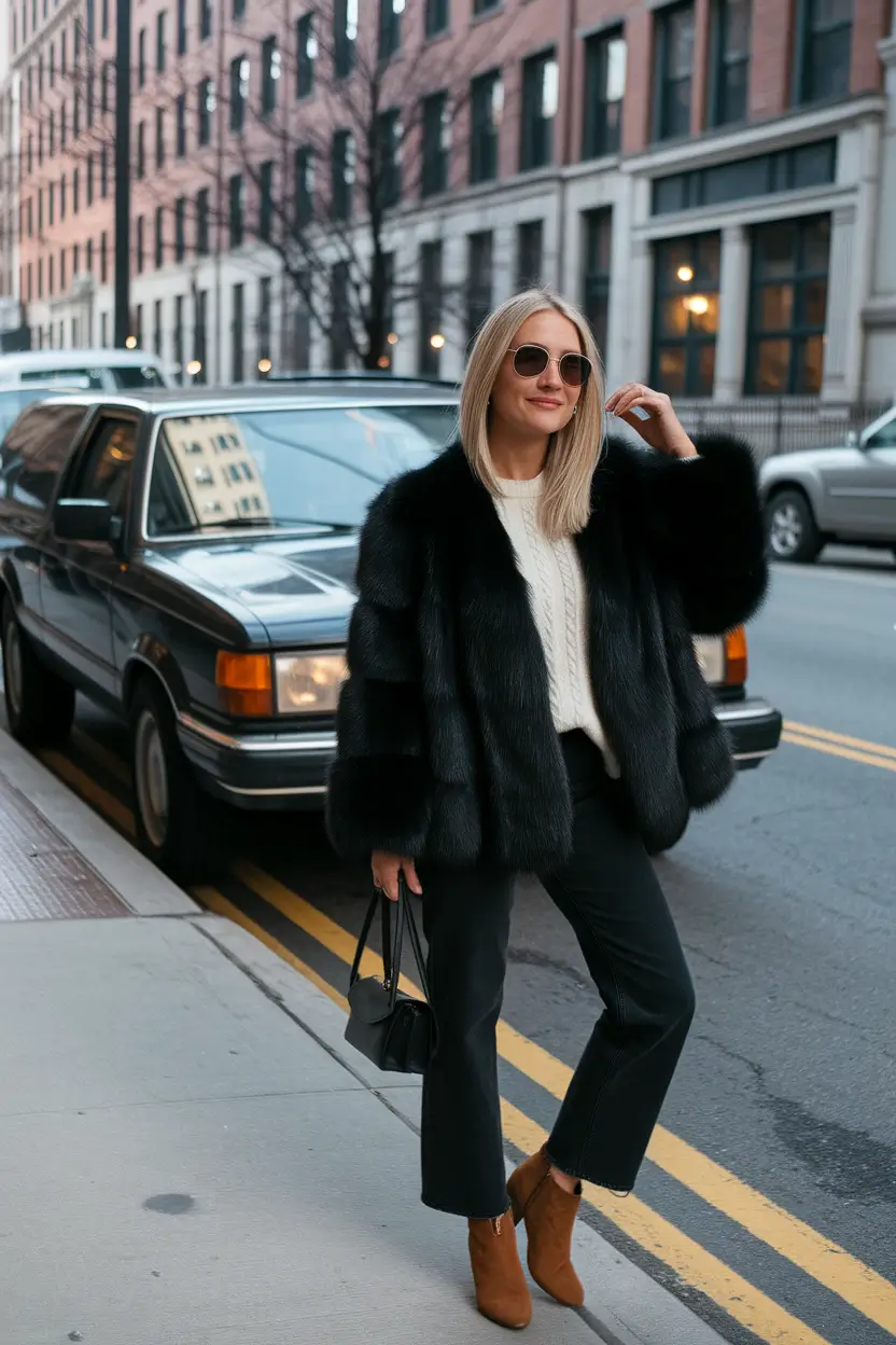 fall outfits with boots - Chic Monochrome With a Luxe Edge