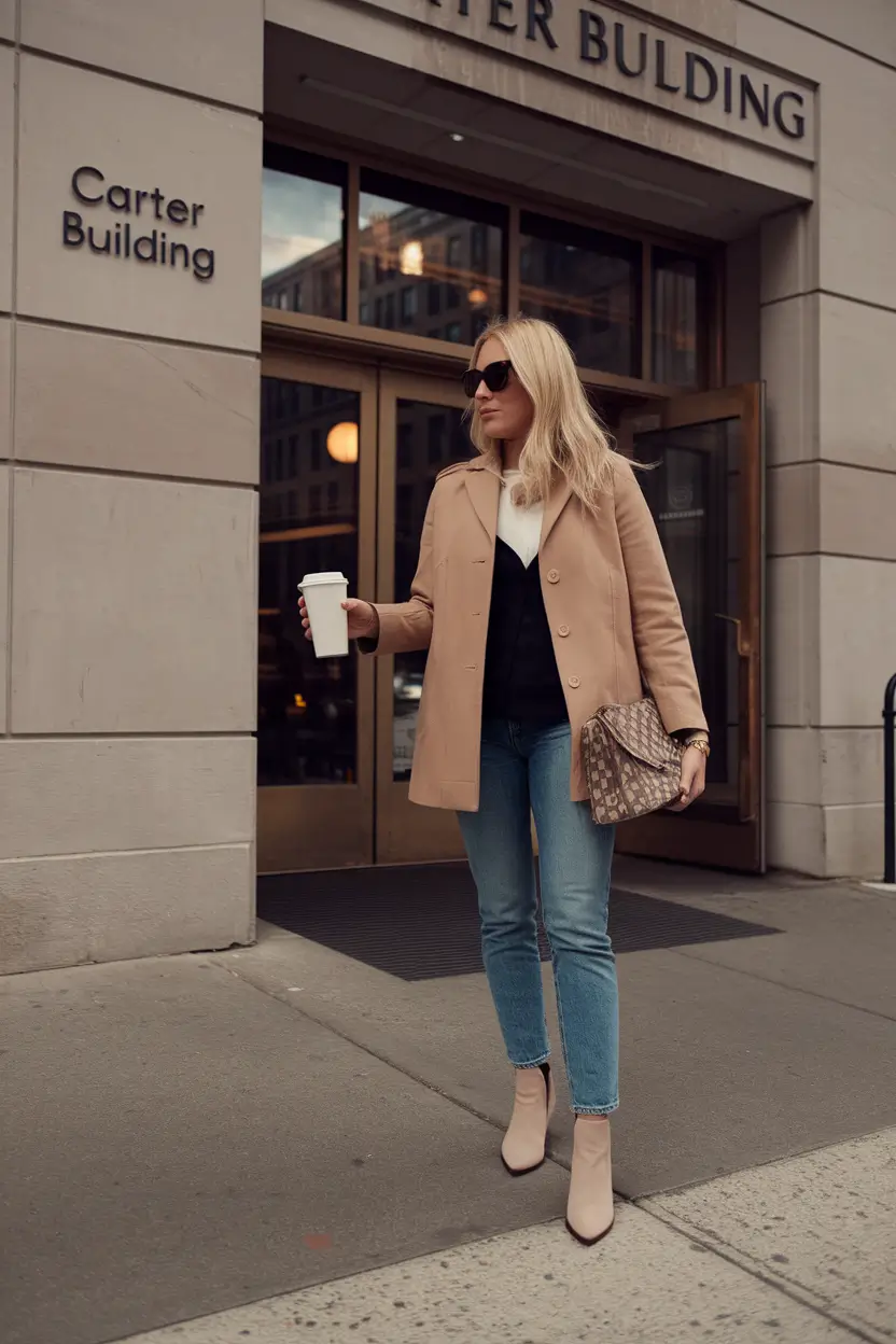 fall outfits with boots - Office Cool With Coffee Confidence
