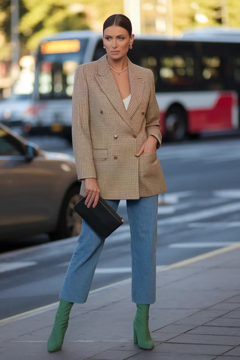 fall outfits with boots - Unexpected Color Play for the City Girl
