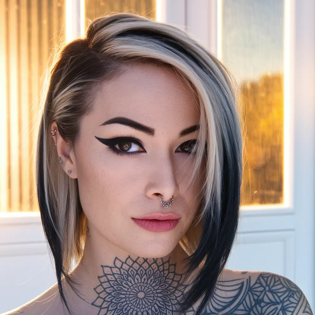 2025 Face-Framing Color Pop with Razor Contour