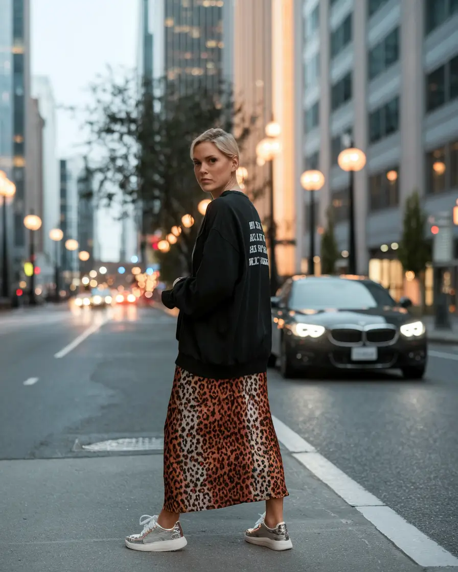 fall skirt outfits 2025 Street Luxe With a Wild Side