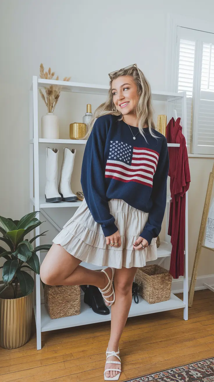 july outfits ideas Flirty Flags and Feminine Flair