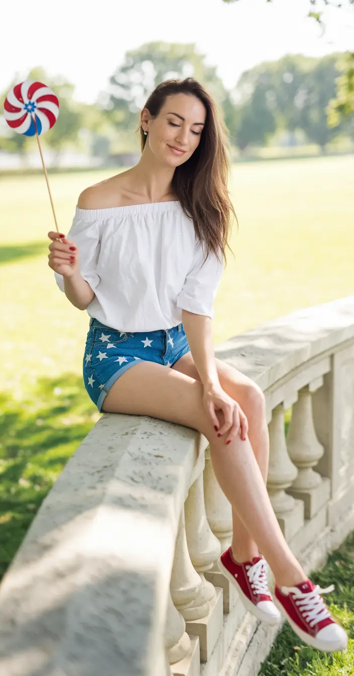 july outfits ideas Stars & Shoulders: Sweet and Subtle Americana