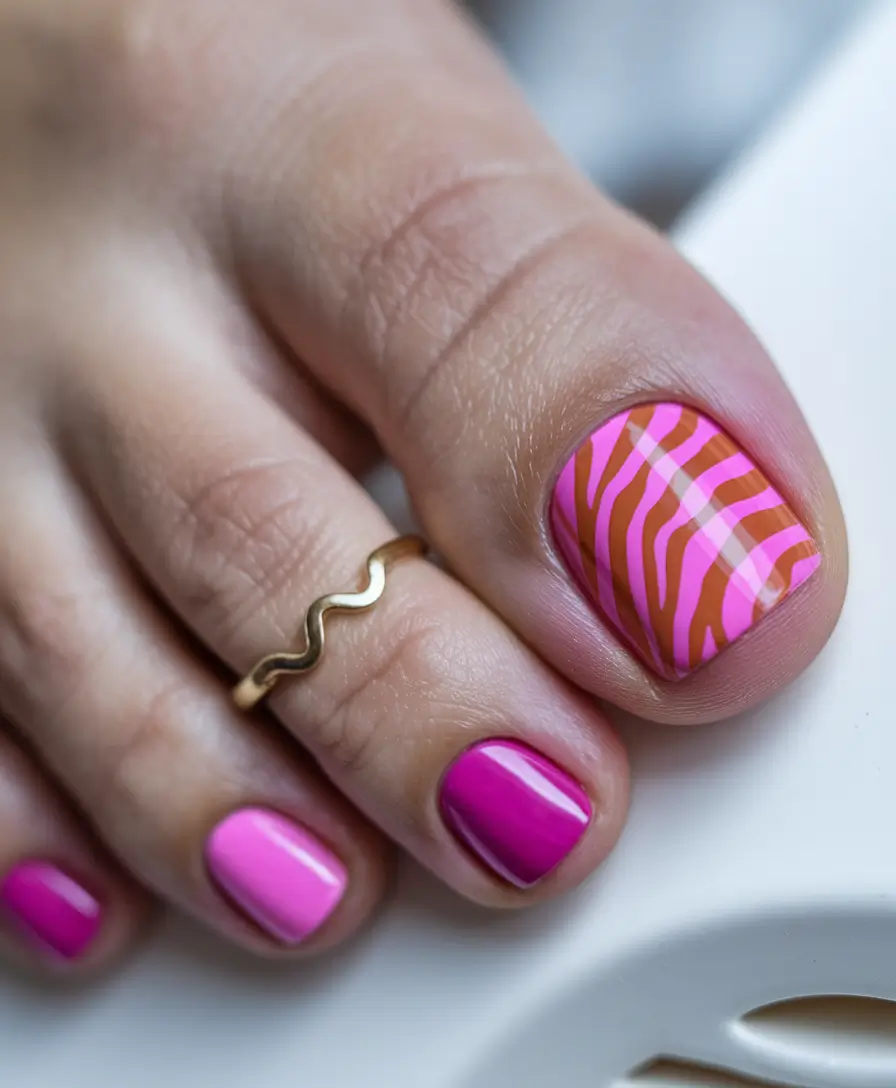 toe nails ideas fourth of july Modern Safari in Pink and Tangerine