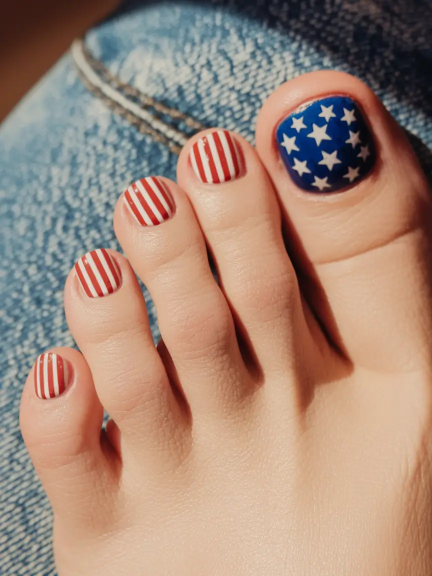 toe nails ideas fourth of july Bold Americana Classic