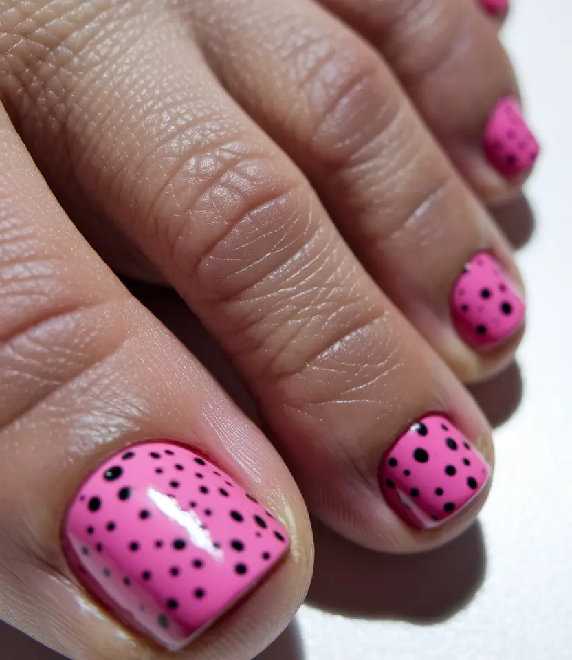 toe nails ideas fourth of july Pink Dot Melon Crush