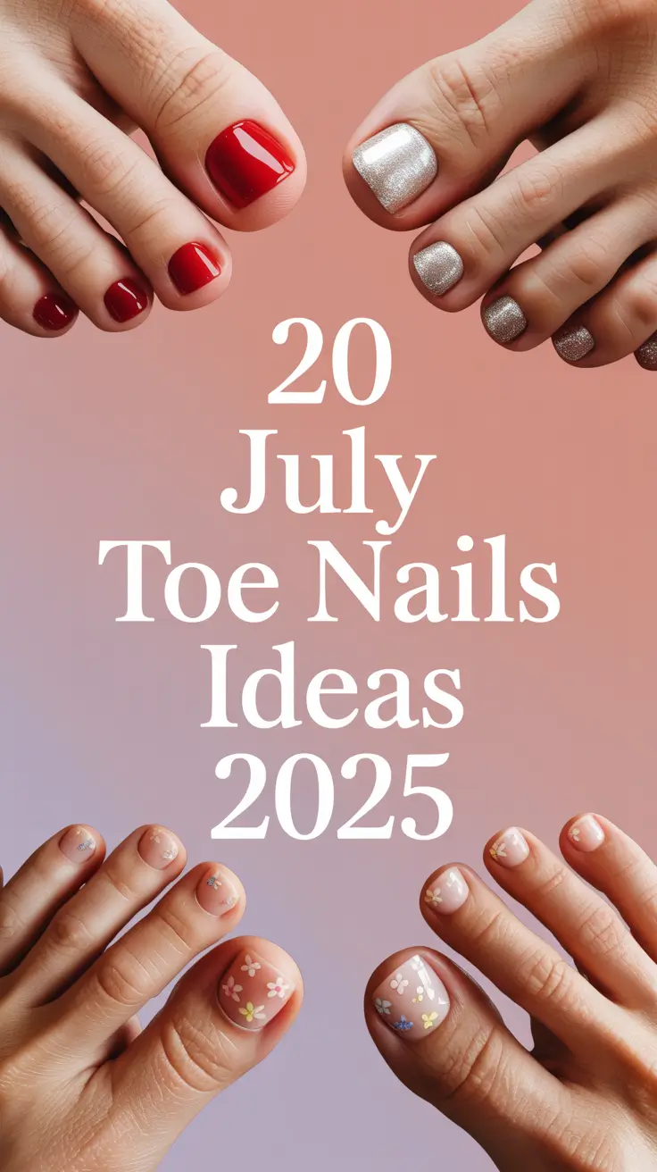 July Toe Nails Ideas 2025 That Sparkle with 4th of July Charm