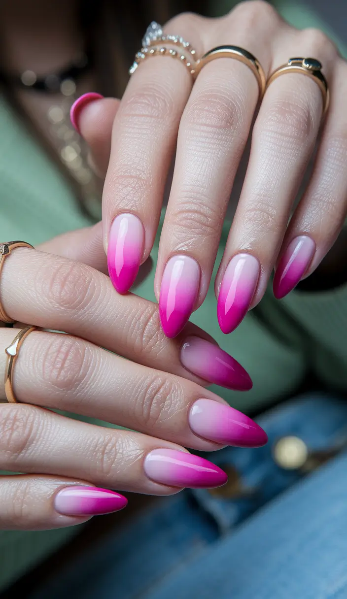 ombre summer nails ideas 2025 Rosé Blush with a Hint of Sunset