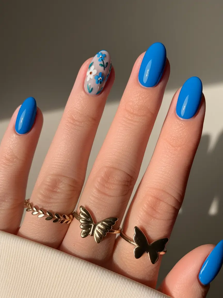 oval nail inspo summer</p> <h2>Bright Blue + Garden Bloom</h2> <p>
