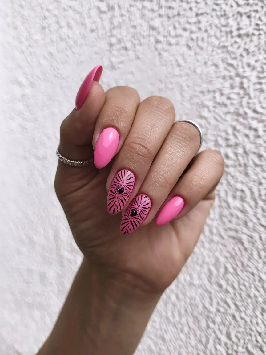 oval nail inspo summer</p> <h2>Electric Pink with Tribal Accents</h2> <p>