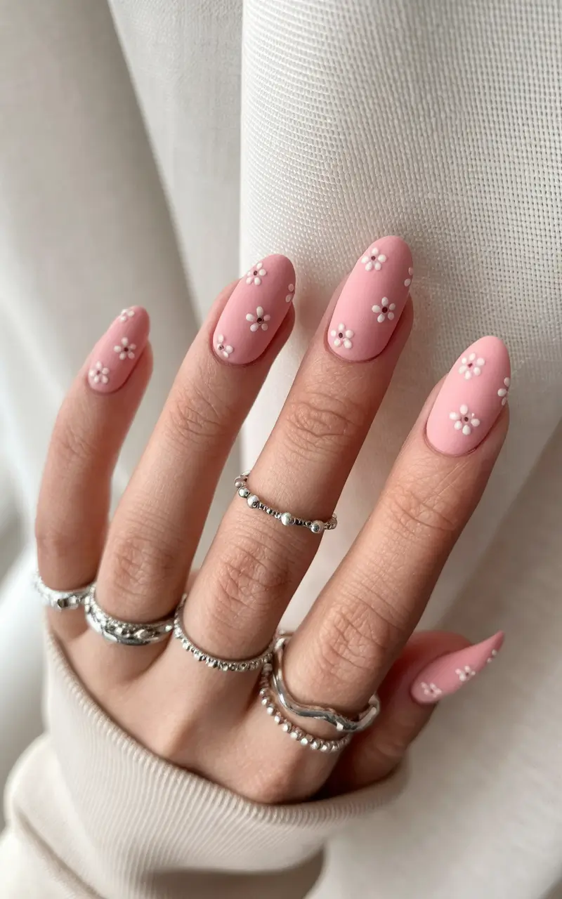 oval nail inspo summer</p> <h2>Daisy Dreams on Blush Base</h2> <p>