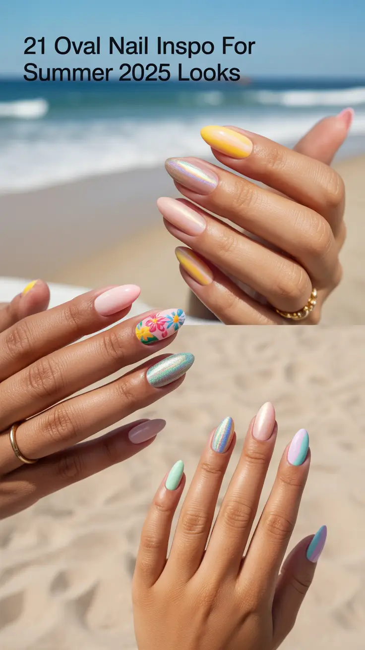 Oval Nail Inspo for Summer 2025 Looks: From Soft Pastels to Bold Acrylic Designs