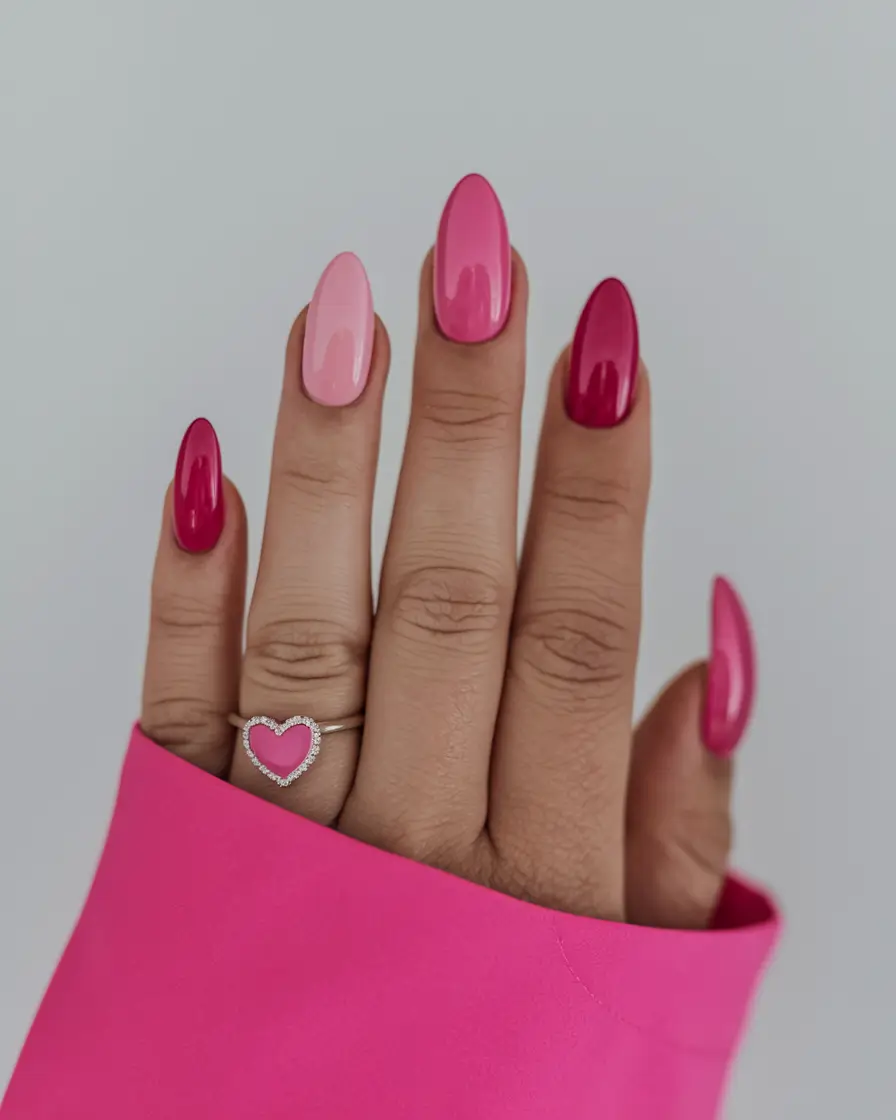 pink summer nails 2025 Pink Power Gradient