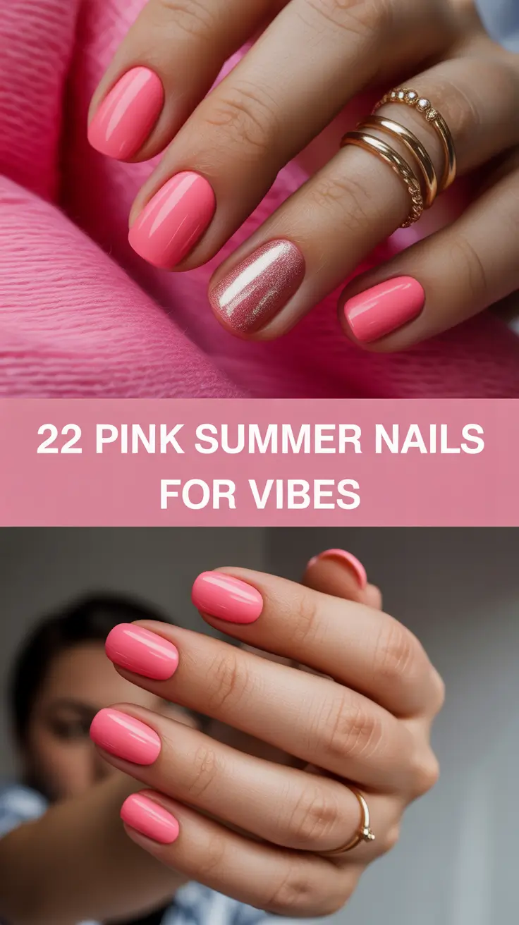 Pink Summer Nails for 2025 Vibes: Fresh & Pretty Designs in Almond, Coffin & More