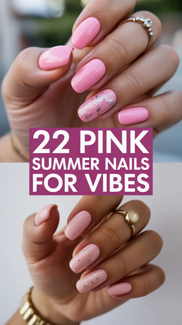 Pink Summer Nails for 2025 Vibes: Fresh & Pretty Designs in Almond, Coffin & More