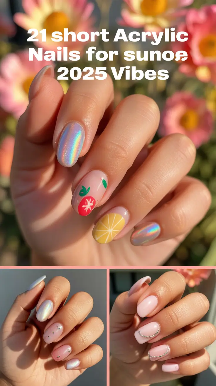 Short Acrylic Nails for Summer 2025 Vibes: Bright, Simple & Cute Color Designs