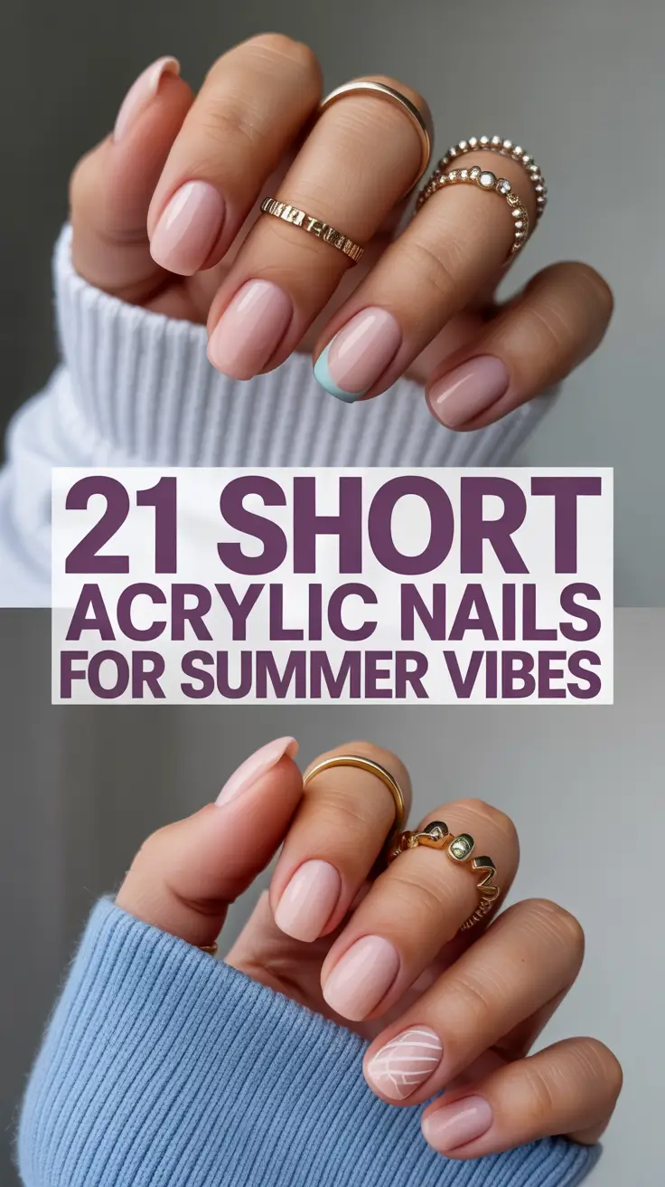 Short Acrylic Nails for Summer 2025 Vibes: Bright, Simple & Cute Color Designs