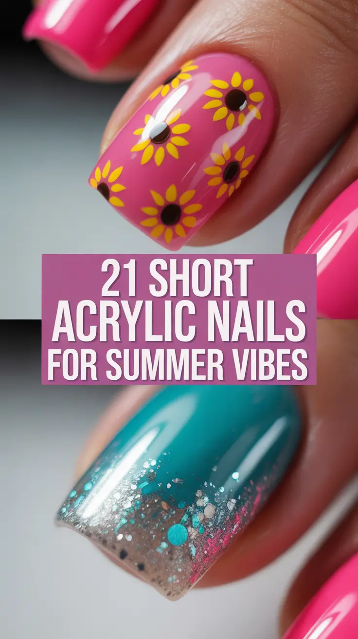Short Acrylic Nails for Summer 2025 Vibes: Bright, Simple & Cute Color Designs