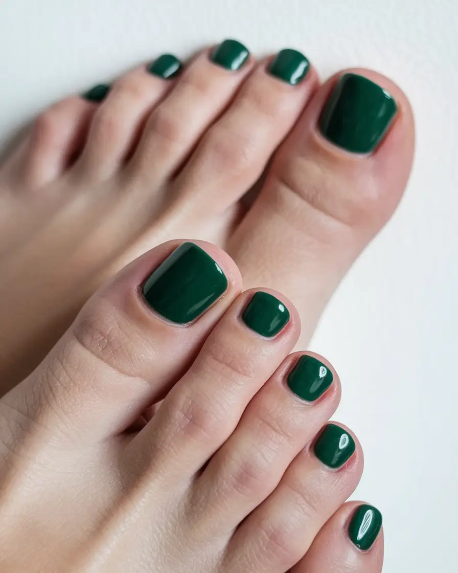 toe nails for august 2025 Deep Forest Chic