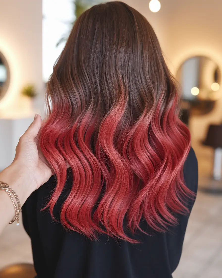 end of summer hairstyles long bold color