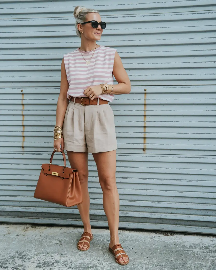 august outfits Soft Stripes and Elevated Neutrals