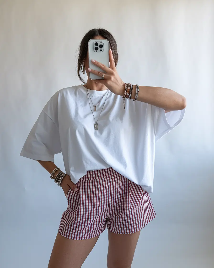 august outfits aesthetic Gingham and Ease for a Chill Day