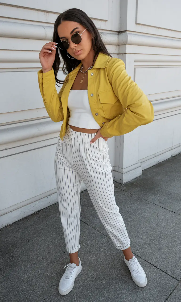 august outfits Sunshine Blazer and Pinstripe Precision