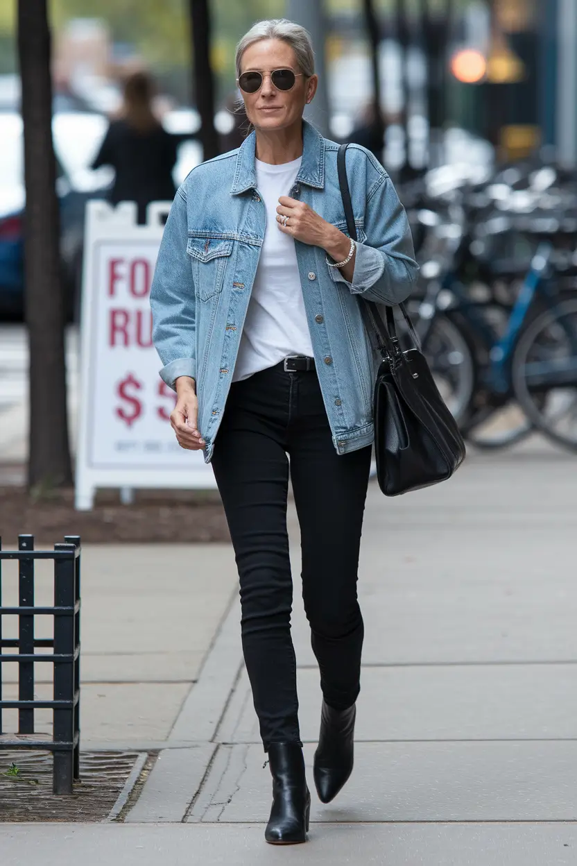 fall outfits for women over 40 Denim and Boots — The Forever Combo