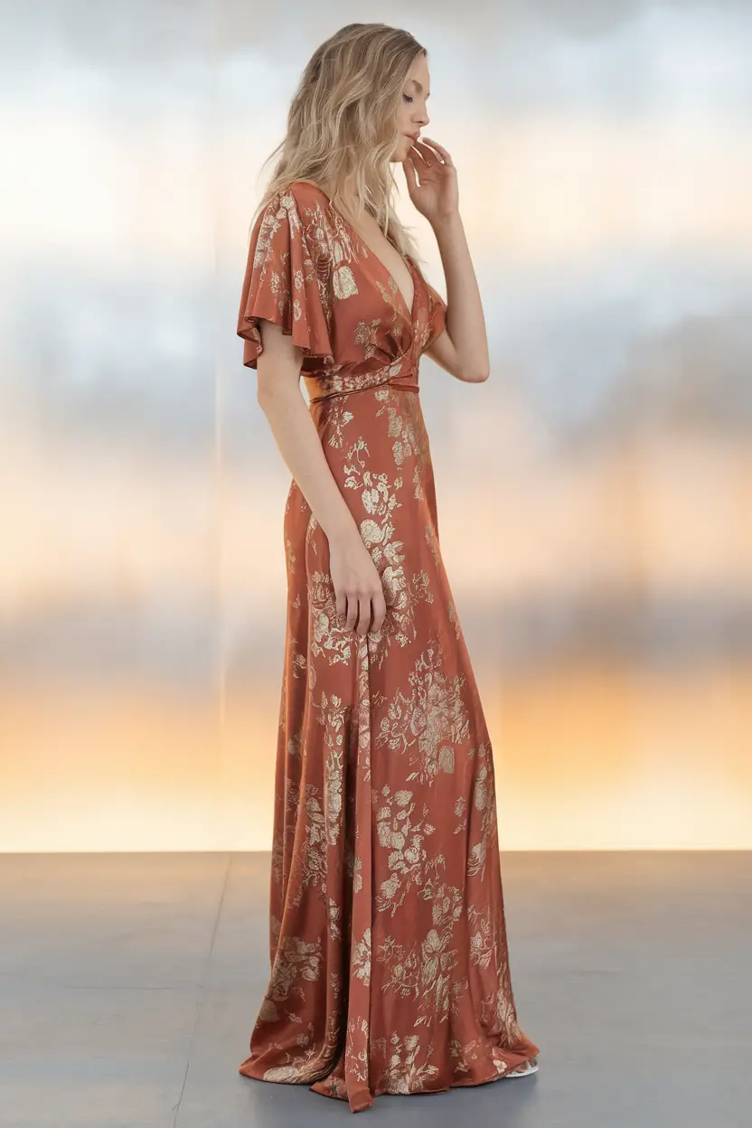 fall-wedding-guest-dress-october+Terracotta & Gold for the Sunset Hour