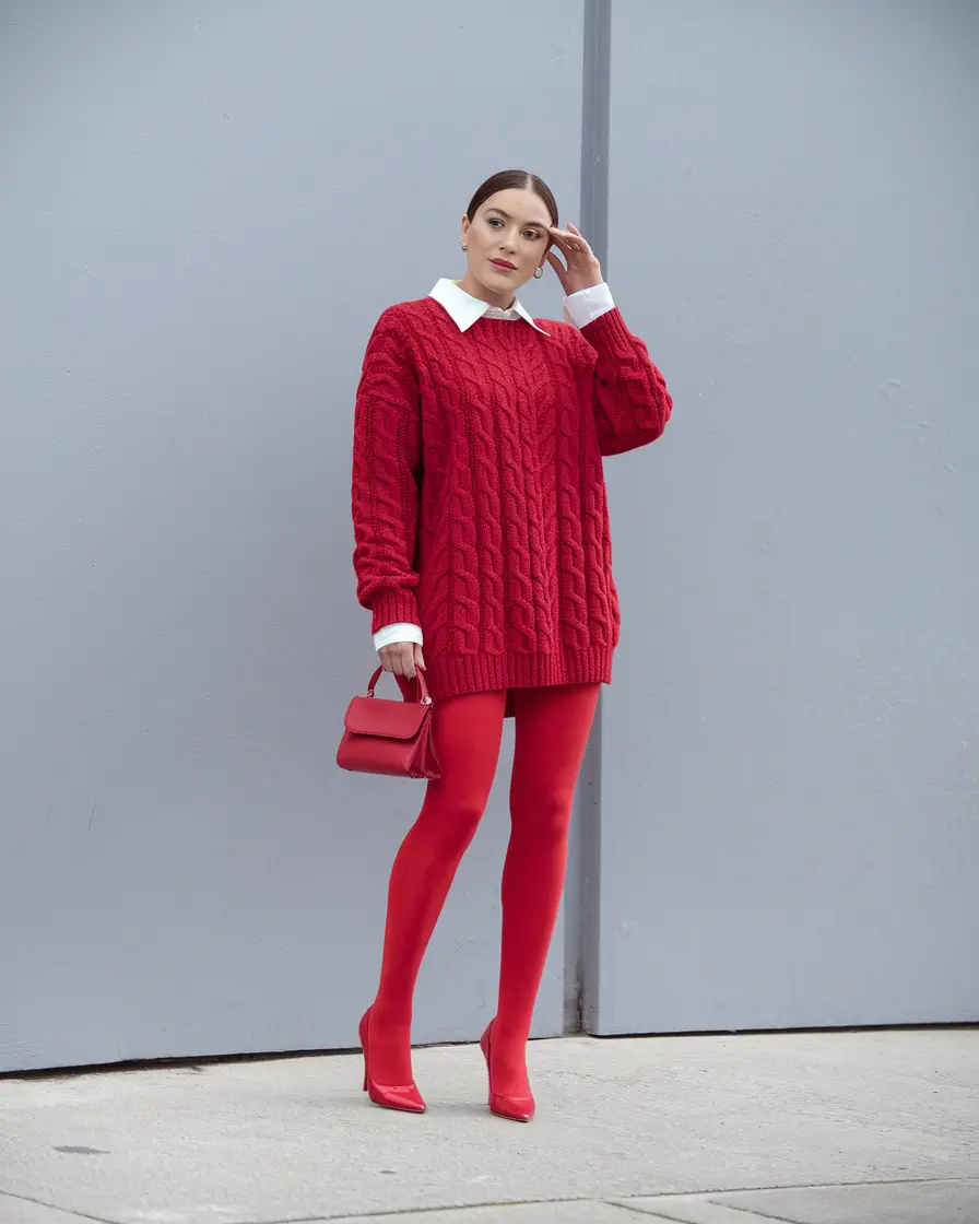 fall birthday outfits classy Cherry Red Monochrome Moment