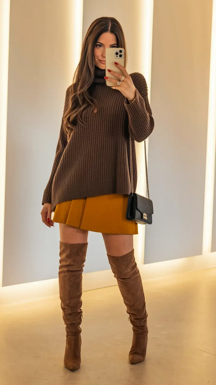 fall birthday outfits plus size Cozy Glam with a Mustard Twist