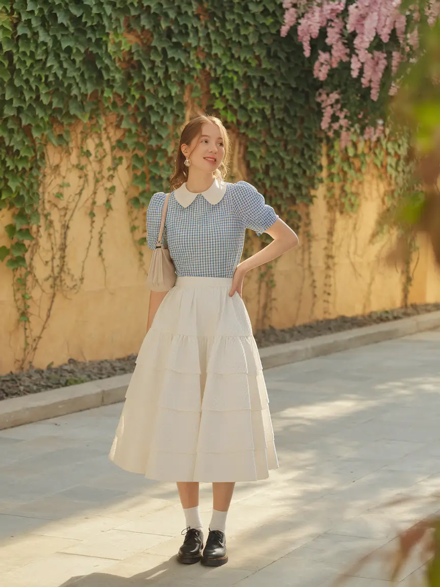 first day of school outfits summer Romantic Gingham and Sweet Volume