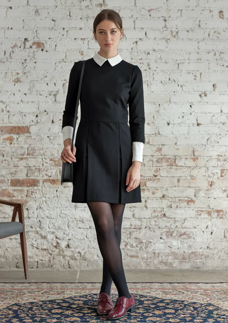 first day of school outfits elegant Timeless Contrast with Academic Flair