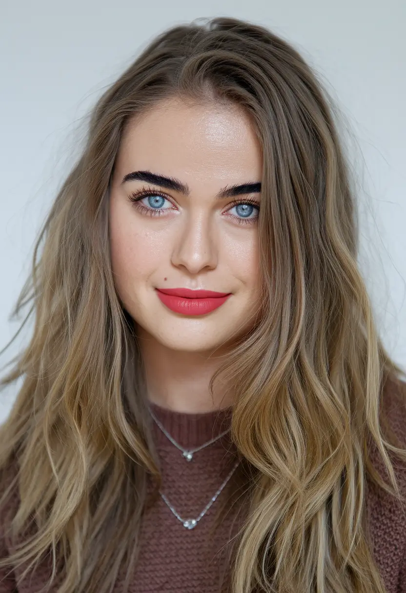 fall brown hair color 2025+Soft Sandy Balayage for a Dimensional Glow