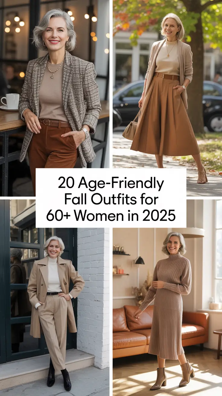 Age-Friendly Fall Outfits for 60+ Women in 2025 That Combine Style and Comfort