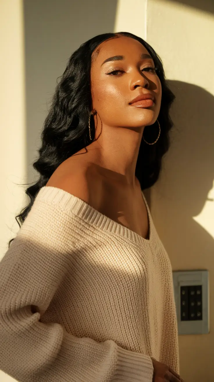 fall hair color for warm skin tone Deep Neutral Black with Golden-Edge Shine