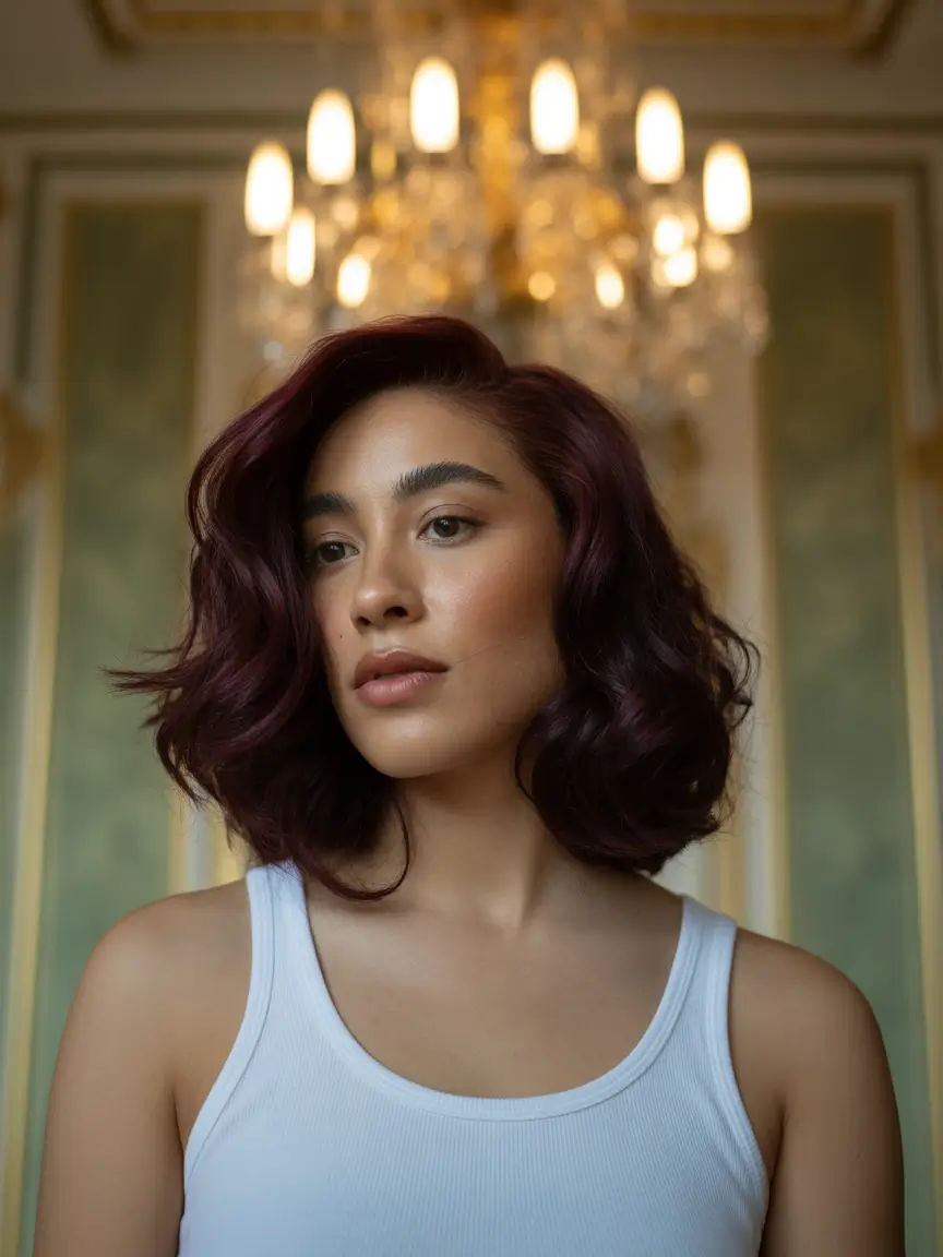 fall hair color for warm skin tone Deep Mahogany Soft Waves