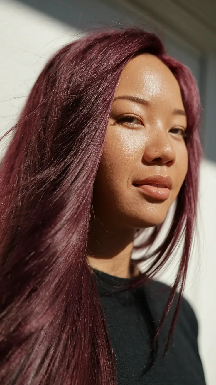 fall hair color for warm skin tone Velvety Plum Drama