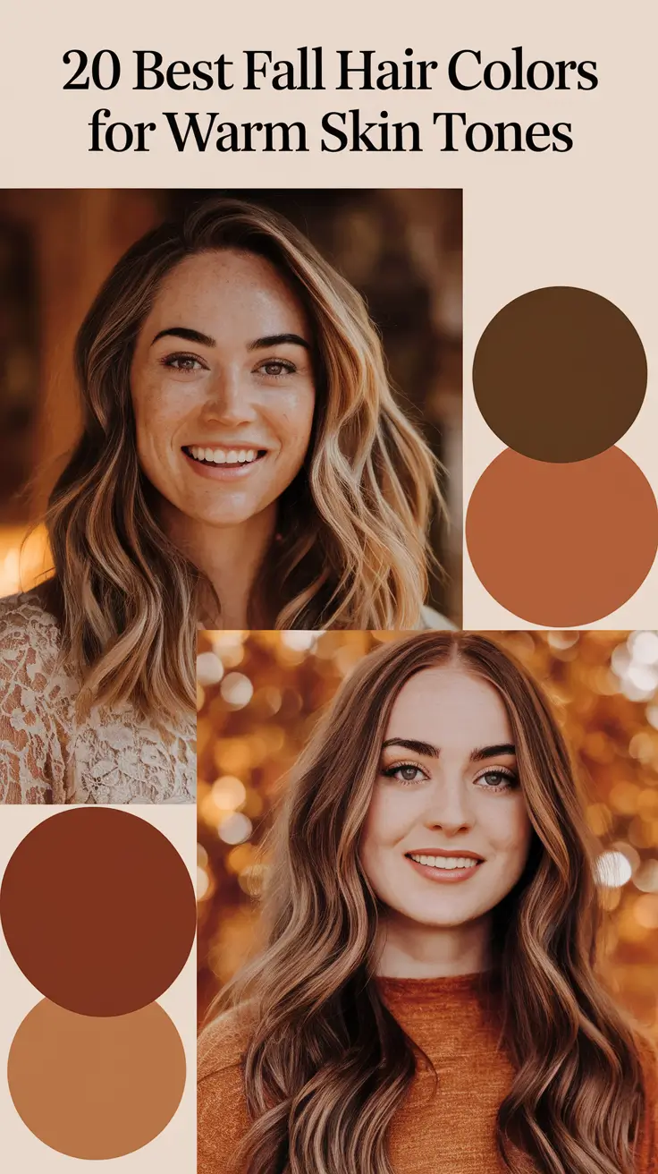 Best Fall Hair Colors for Warm Skin Tones 2025: Chocolate Auburn, Burgundy & More Inspo