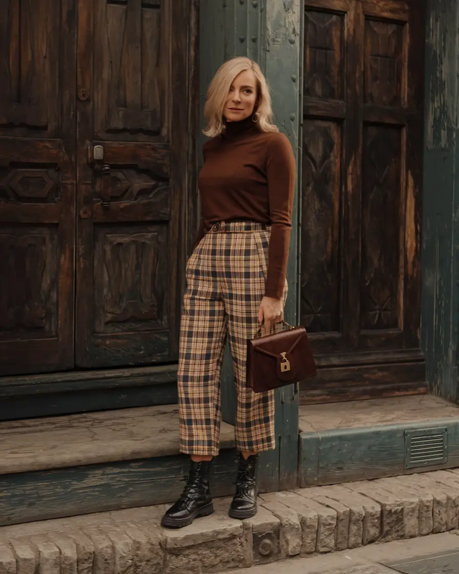 september outfits ideas Classic Plaid with Edge